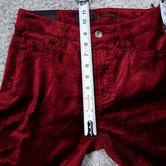 Jen7 by 7 For All Mankind Women's Velvet Ankle Skinny Pants Size 2 Red - Picture 12 of 12